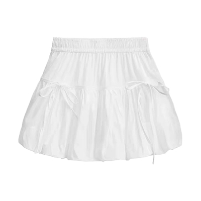 VIVICATHY2026春夏甜美系带a字半身裙女高腰小个子蓬蓬花苞短裙