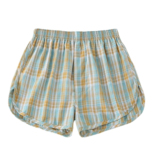 纯棉男士阿罗裤宽松圆角裤大码居家透气全棉布内裤睡短裤肥胖裤衩