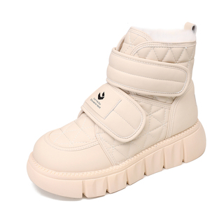 东北雪地靴女加绒加厚大棉鞋2025冬季真皮抗寒防水防滑女面包鞋子