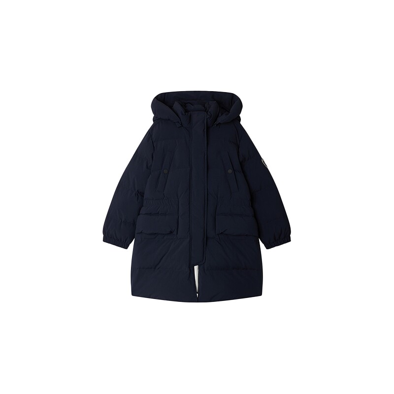 【新品】2025秋冬女大童“1975”徽章多口袋连帽棉服Bonpoint童装