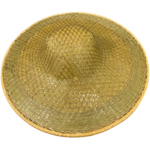 大沿竹编斗笠帽男户外遮阳钓鱼帽农用防雨帽女田园干活舞蹈表演帽
