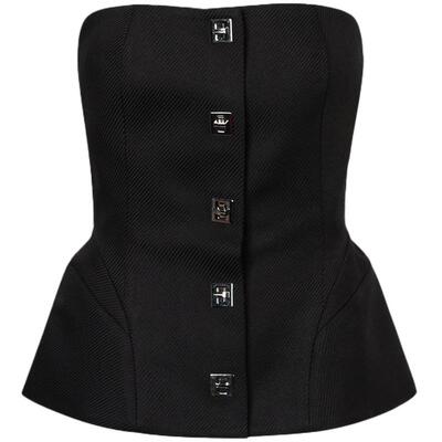 方拧锁抹胸上衣CALVINLUO