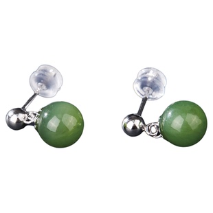 七彩云南和田玉耳环天然玉石耳坠纯银耳饰耳钉女复古简约26年爆款