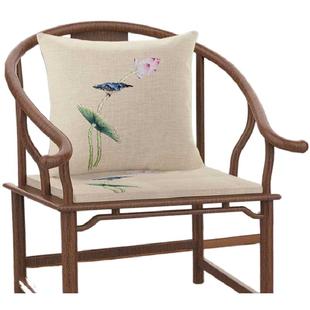 木头沙发坐垫靠背一体禅意荷花中国风椅子垫卧室地上飘窗台靠垫子