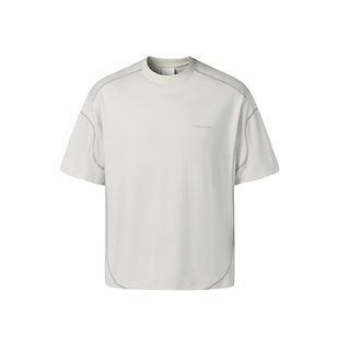 WHIMNOTION 25SS正反面结构哈苏线拼接短袖T恤凉感速干抗菌上衣男