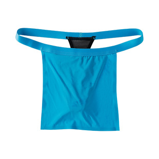 男士性感内裤一片式前开口兜兜冰丝低腰T裤网纱开洞gay约会单丁裤