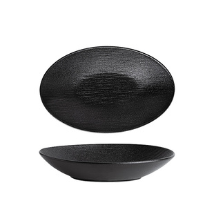 陶瓷椭圆碗沙拉碗凉菜盘船型盘鱼盘餐厅高级感餐具元宝碗意面碗