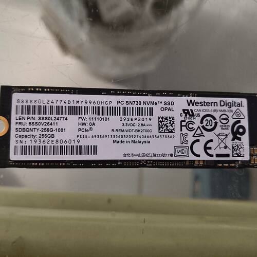 可维修议价  自用拆机原装西数SN730M2256GNVME3.0协议读写速度最
