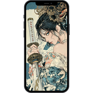 和风武士少女浮世绘超清壁纸iphone苹果安卓手机电脑ipad平板壁纸