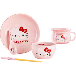 库洛米陶瓷米饭碗可爱卡通库洛米餐具儿童家用盘子勺子个人专用碗