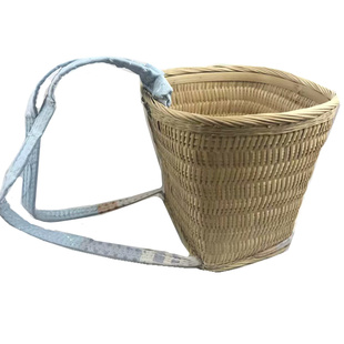 竹背篓竹编采蘑菇收纳纯手工买菜成人竹制收纳筐采摘背筐编织背篼