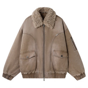 BJHG不计后果复古水洗工装棉服男款冬装美式可拆卸防寒棉衣厚外套