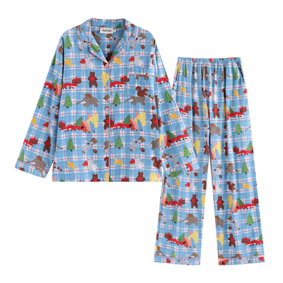 侘町卡通森林系列长袖睡衣