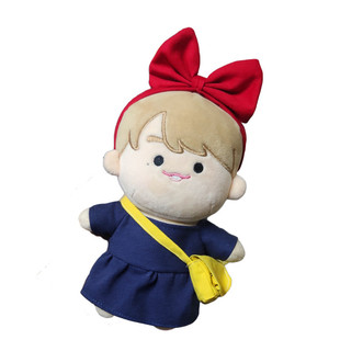 手工20cm娃衣魔女宅急便套装15cm棉花娃娃连衣裙+蝴蝶发带+娃包