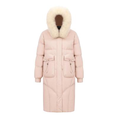 狐狸毛领长款外套雪凤九韩版连帽