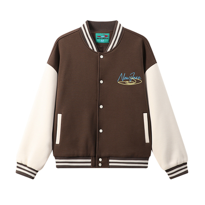 江南先生NewJNXS美式复古牛奶丝柔软烫金星星棒球服秋季休闲外套