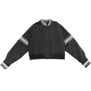 代购lululemon Snap-Front Varsity Jacket瑜伽休闲防风宽松夹克
