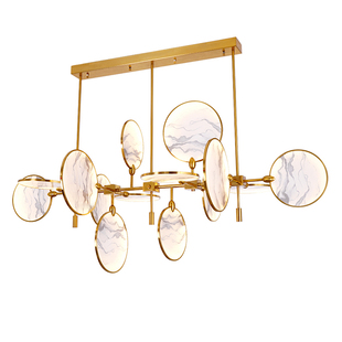 新中式茶室吊灯客厅灯中国风禅意彩云追月餐厅茶楼宋式美学吊灯