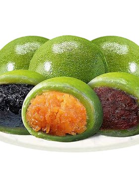 艾草青团艾草团青团肉松芝麻红豆