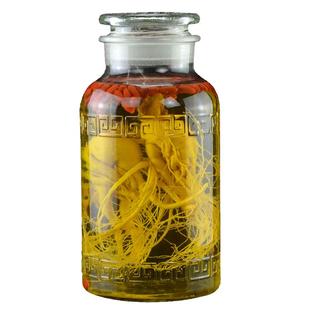 加厚泡药酒瓶广口磨砂瓶无铅玻璃泡酒瓶不锈钢酿酒圆形食品级密封