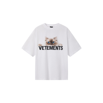 VETEMENTS纯棉吸湿透气猫T恤