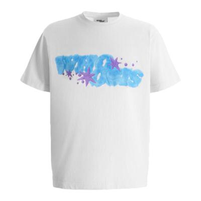 WHOOSIS毛绒印花短袖T恤