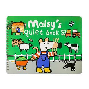 Maisy安静书小鼠波波宝宝益智贴纸 diy启蒙反复魔术贴蒙氏材料包