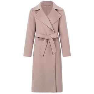 歌莉娅粉色全羊绒大衣女款时尚高端双面呢长款外套1BNL6N09A
