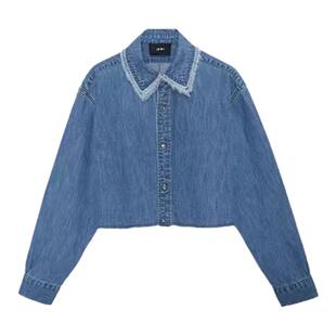 设计师品牌 IMMI 女士薄牛仔宽松短衬衫(水洗产品) 300124