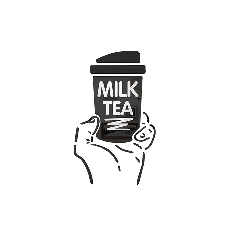 网红打卡奶茶店墙面壁装饰咖啡铺吧台贴纸氛围布置门口贴吸引人