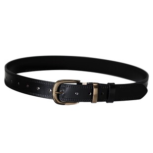IXZAKKA艾卡 复古做旧铜扣头层牛皮腰带 三色百搭牛仔裤西装皮带
