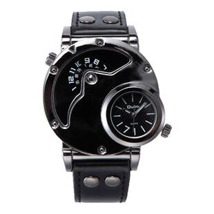 OULM手表时尚潮流男士手表大表盘两地时个性运动表学生概念皮带表
