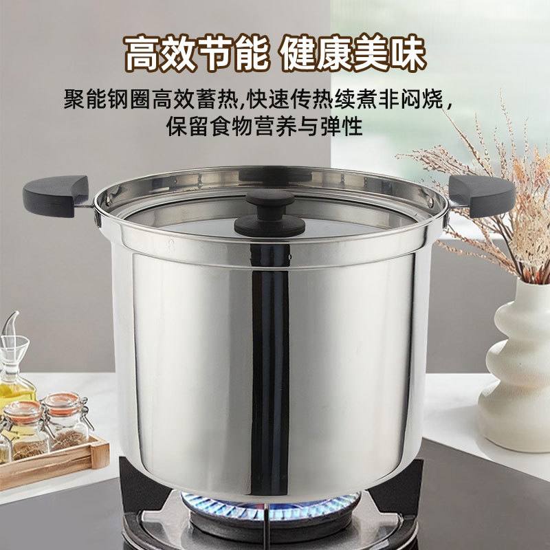 恒光六代跨境食品级304不锈钢免火再煮锅节能气电多用保温焖烧锅图片