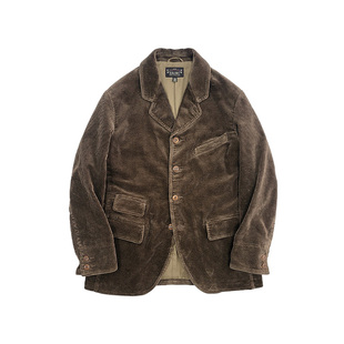 西里布咖色灯芯绒商务休闲西服男美式复古条绒外套阿美咔叽 非rrl