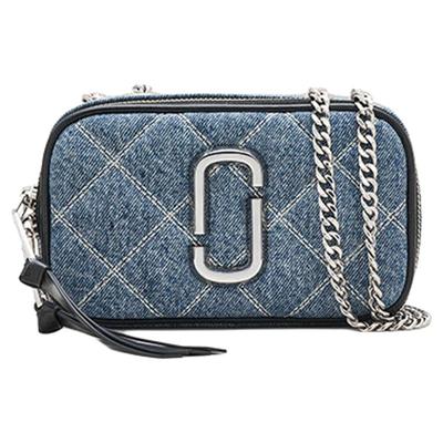 【新年特惠】MARC JACOBS/莫杰 SNAPSHOT 丹宁牛仔绗缝链条相机包