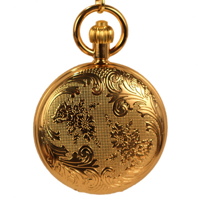 纯铜全自动机械怀表翻盖镂空刻字