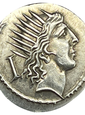 纯银罗马神话项链太阳神古币吊坠