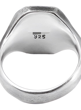 925银复古做旧盾牌戒指可刻字