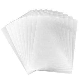 杰利 l型文件夹单页夹a4加厚ins透明插页分页侧入式办公用品单片夹两页夹l形文件袋纸质简历保护套定制印logo