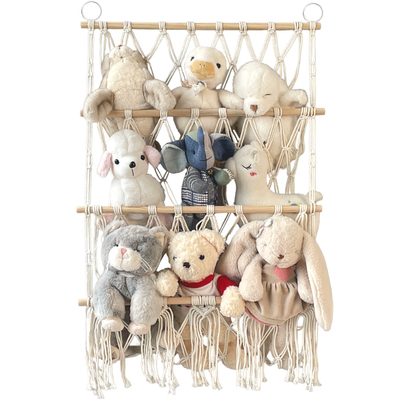 娃娃收纳网兜墙上玩偶展示架