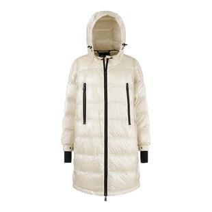 Moncler盟可睐 男女同款中长款宽松薄款鹅绒连帽羽绒服银泰300095