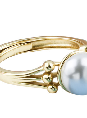 琥珀戒指空托925银镀蜜蜡玉石