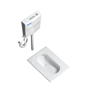 厕所家用陶瓷蹲便器冲水箱整套卫生间防臭蹲厕蹲坑便池蹬便器卫浴