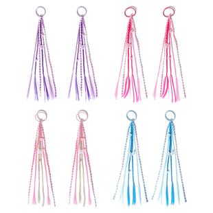 彩色麻花辫儿童街舞配饰潮流嘻哈头饰女孩发箍假发拳击辫子发圈女