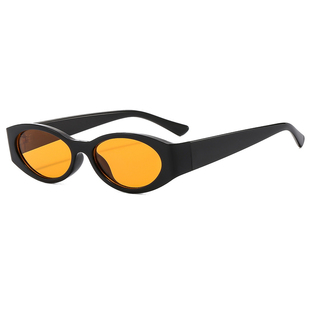美式潮牌椭圆框嘻哈风墨镜男可配度数秋冬复古茶色太阳镜穿搭潮酷