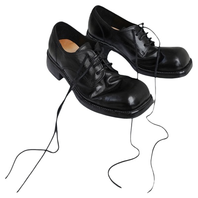 彭姐高端水洗马皮方头乐福鞋