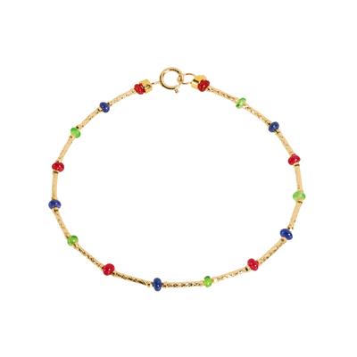 若华珠宝星迹 满天星彩色蓝宝石手链女18K金彩宝手串手饰礼物定制