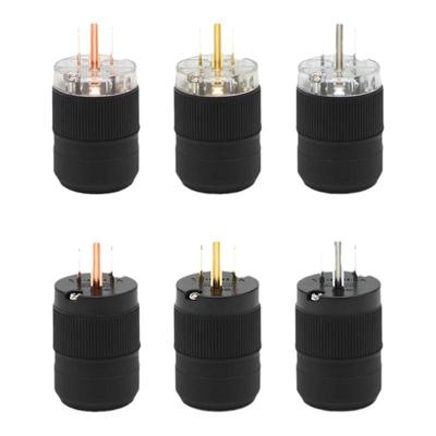 纯铜镀金HiFi音响电源头