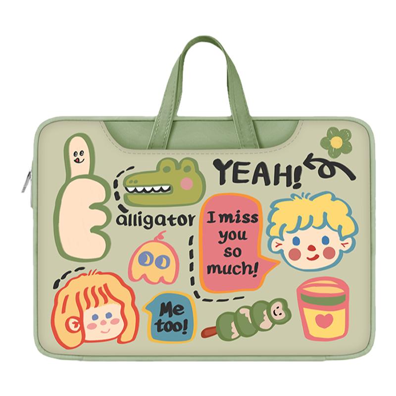 V-SION原创涂鸦笔记本电脑包手提适用苹果macbook15点6寸小新air13.3华为matebook联想女14内胆包pro保护套