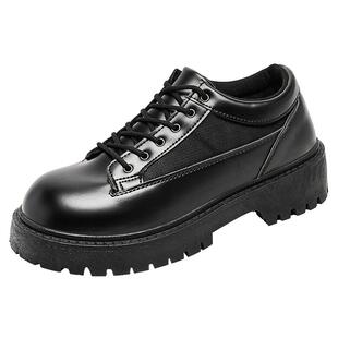 温州皮鞋男鞋冬季休闲德比米奇大头脚宽高级感学生增高英伦风软底